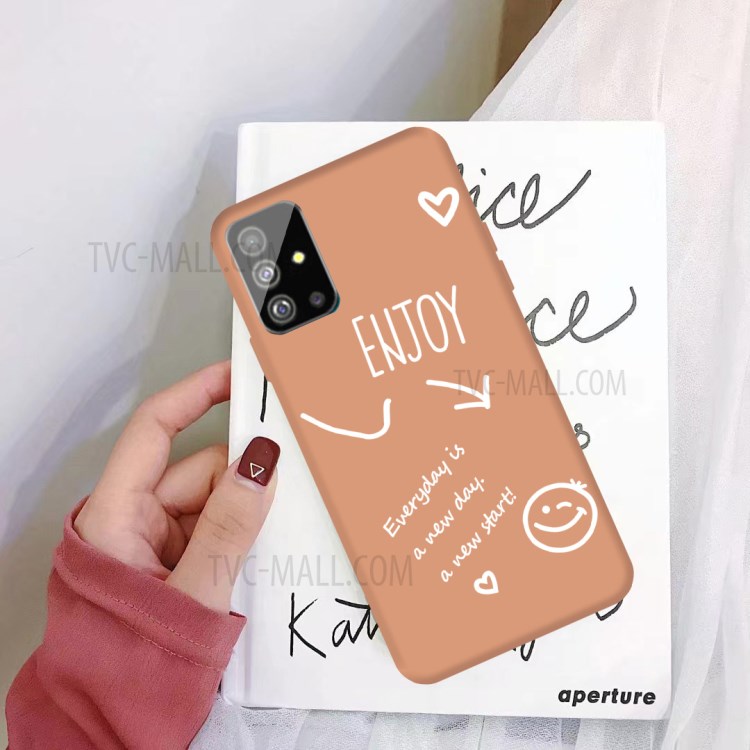 Smile Pattern Printing Matte TPU Back Case for Samsung Galaxy S20 Plus - Orange-2