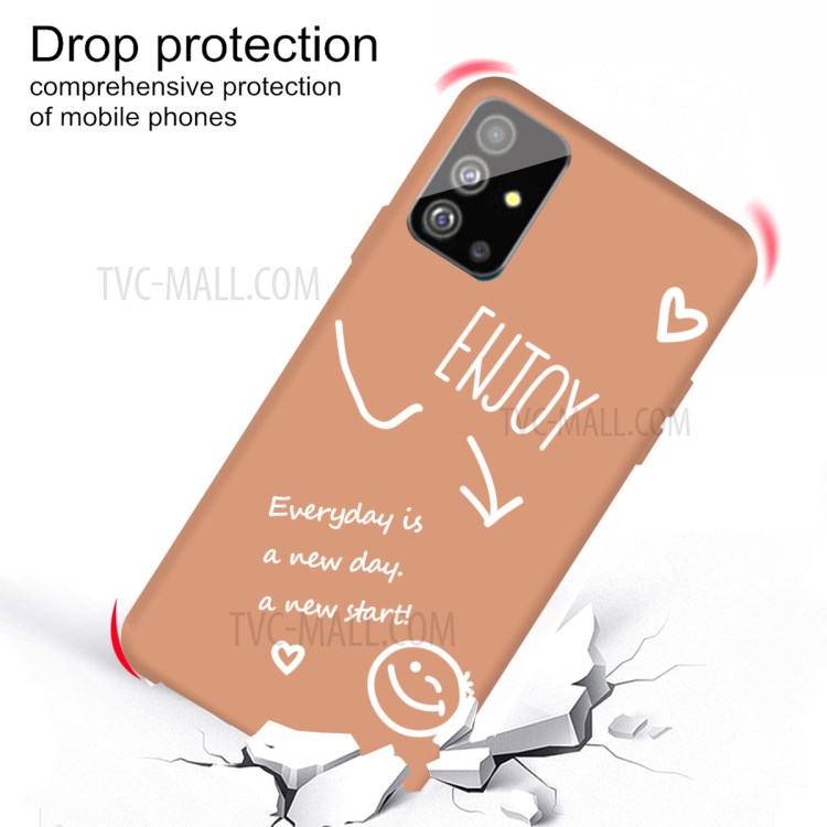 Smile Pattern Printing Matte TPU Back Case for Samsung Galaxy S20 Plus - Orange-3