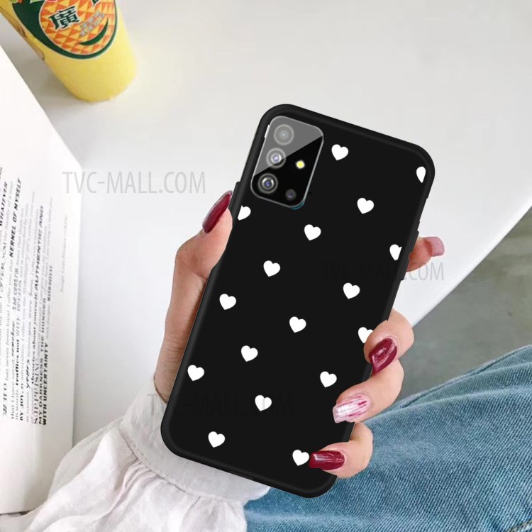 Small Love Hearts Pattern Printing Matte TPU Back Case for Samsung Galaxy S20 - Black-5