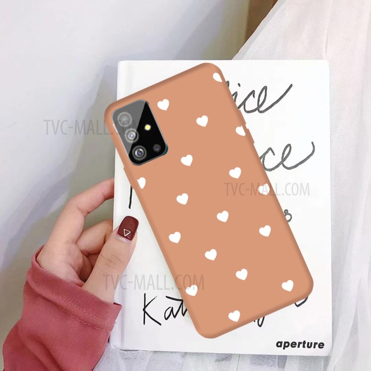 Small Love Hearts Pattern Printing Matte TPU Back Case for Samsung Galaxy S20 - Orange-2