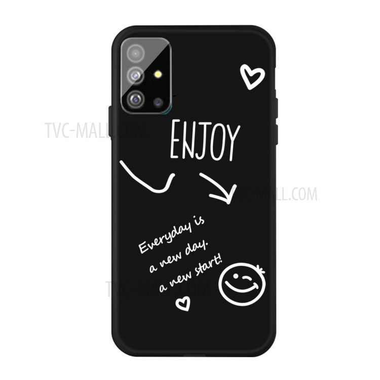Letters Printing Frosted TPU Back Casing for Samsung Galaxy S20 - Black-1