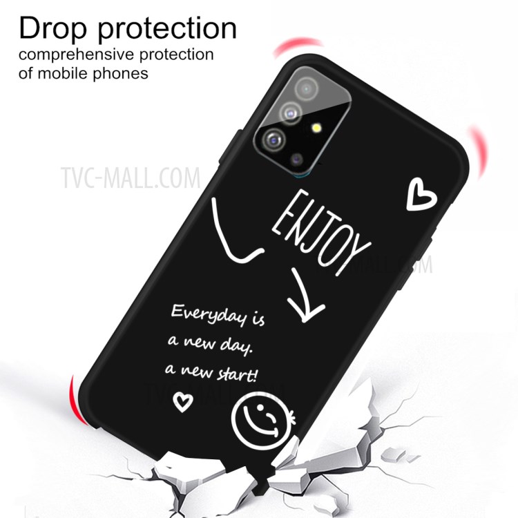 Letters Printing Frosted TPU Back Casing for Samsung Galaxy S20 - Black-3