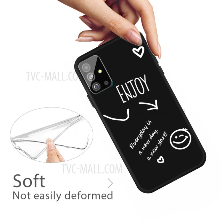 Letters Printing Frosted TPU Back Casing for Samsung Galaxy S20 - Black-4