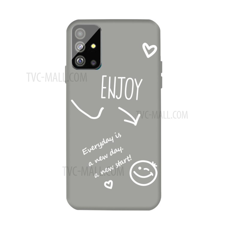 Letters Printing Frosted TPU Back Casing for Samsung Galaxy S20 - Grey-1