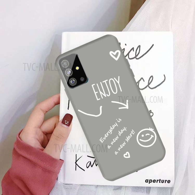 Letters Printing Frosted TPU Back Casing for Samsung Galaxy S20 - Grey-2