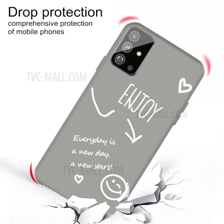 Letters Printing Frosted TPU Back Casing for Samsung Galaxy S20 - Grey-3