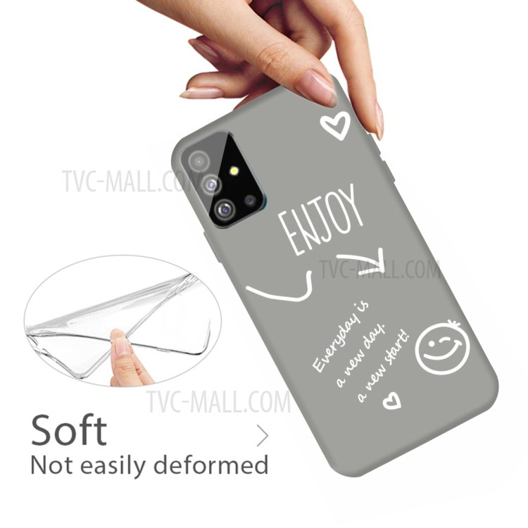 Letters Printing Frosted TPU Back Casing for Samsung Galaxy S20 - Grey-4