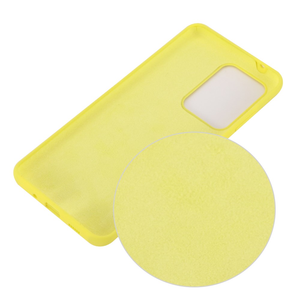 Liquid Silicone Phone Back Shell for Samsung Galaxy S20 Ultra - Yellow-2