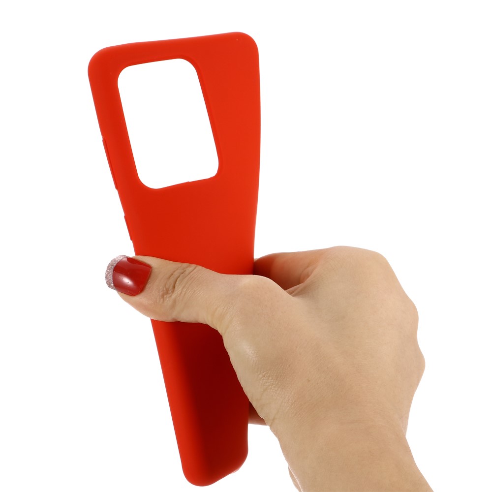 Liquid Silicone Phone Back Shell for Samsung Galaxy S20 Ultra - Red-3