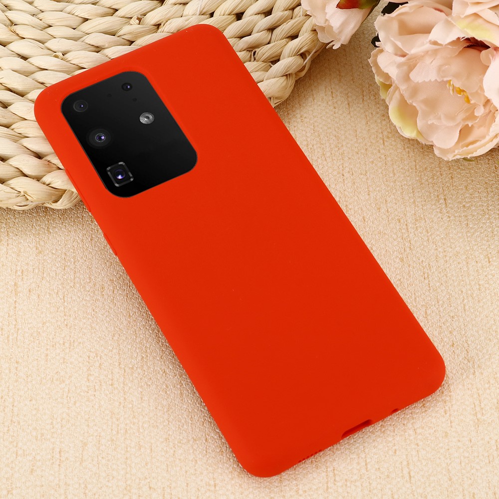 Liquid Silicone Phone Back Shell for Samsung Galaxy S20 Ultra - Red-5