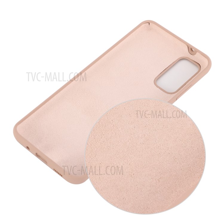 Silicone Tampa Traseira Do Telefone Líquido Para Samsung Galaxy S20 Mais / S11 - Rosa-2