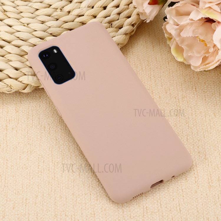 Silicone Tampa Traseira Do Telefone Líquido Para Samsung Galaxy S20 Mais / S11 - Rosa-5