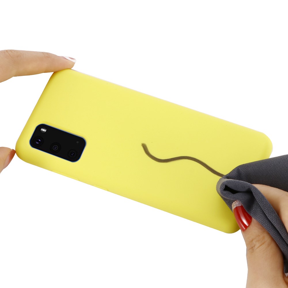 Couverture Arrière De Téléphone En Silicone Liquide Pour Samsung Galaxy S20 Plus / S20 Plus 5g - Jaune-4