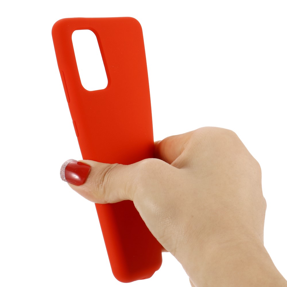 Liquid Silicone Phone Back Cover for Samsung Galaxy S20 Plus / S20 Plus 5G - Red-3
