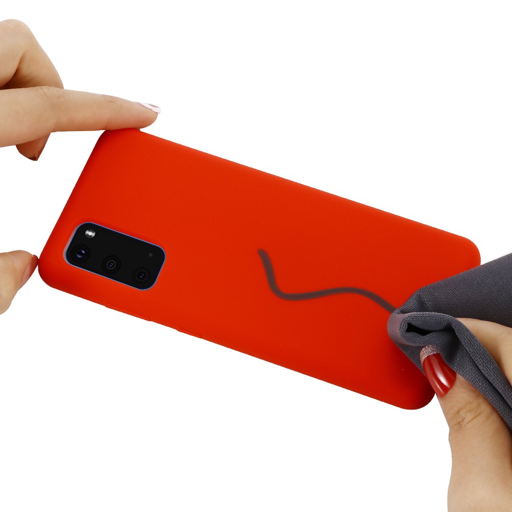 Liquid Silicone Phone Back Cover for Samsung Galaxy S20 Plus / S20 Plus 5G - Red-4