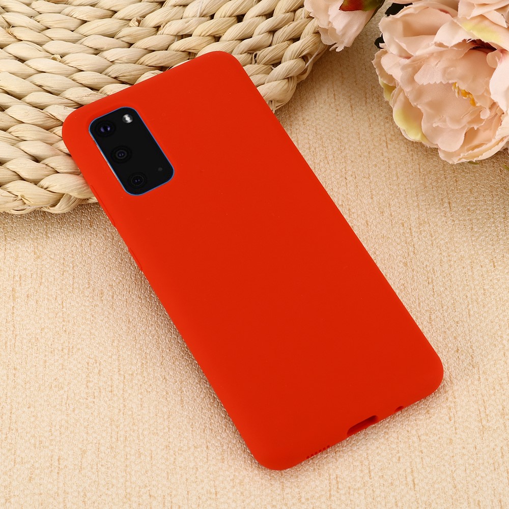 Liquid Silicone Phone Back Cover for Samsung Galaxy S20 Plus / S20 Plus 5G - Red-5