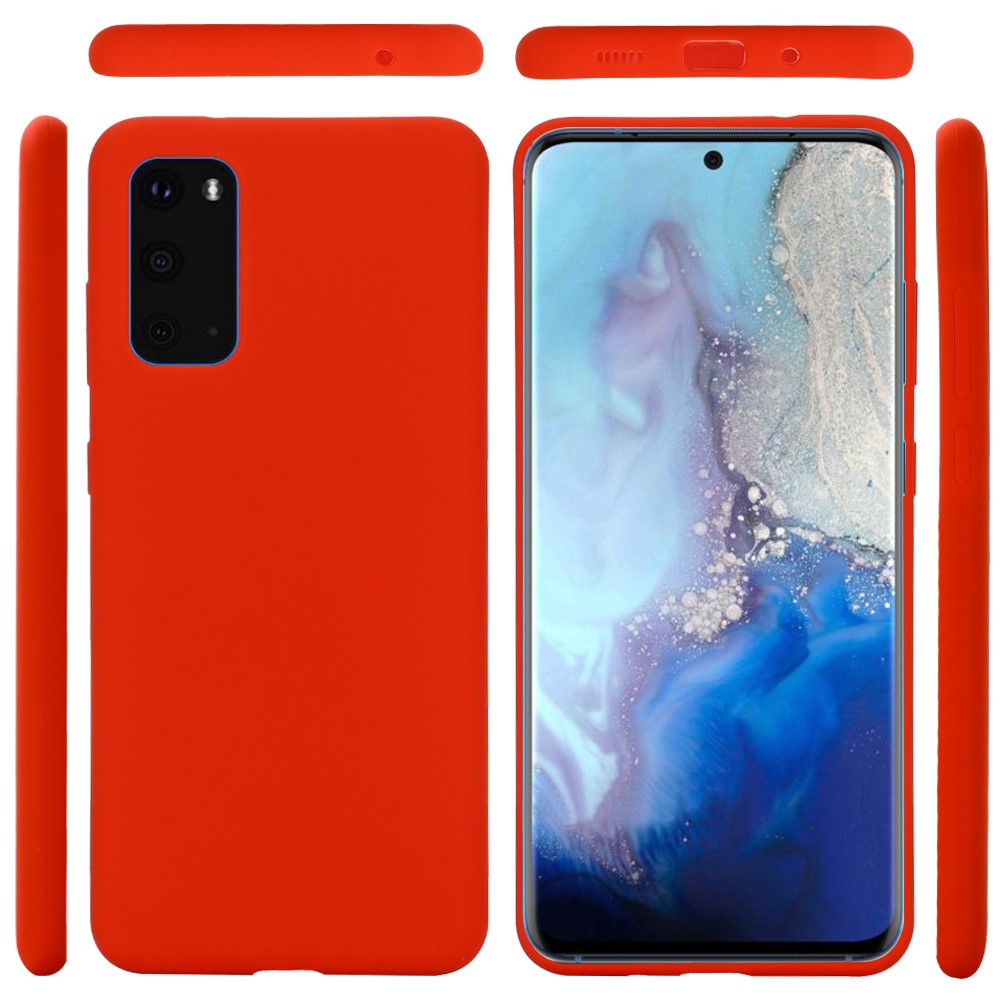 Liquid Silicone Phone Back Cover for Samsung Galaxy S20 Plus / S20 Plus 5G - Red-6