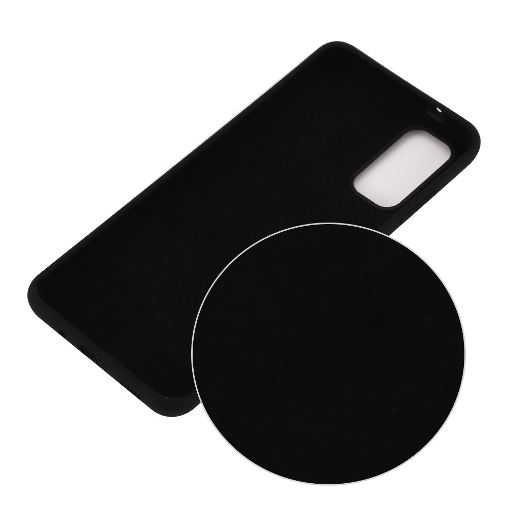 Liquid Silicone Phone Back Cover for Samsung Galaxy S20 - Black-2