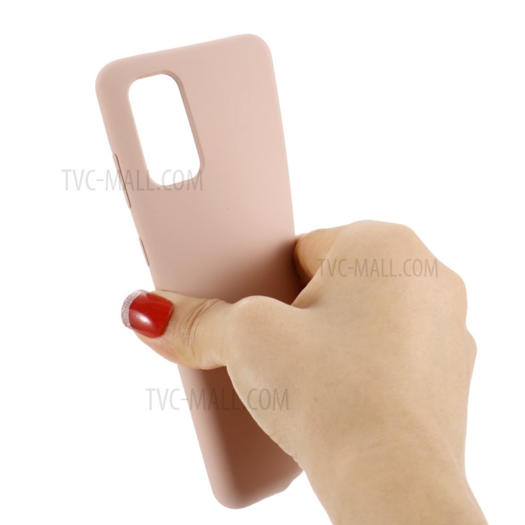 Liquid Silicone Phone Back Cover for Samsung Galaxy S20 - Pink-3