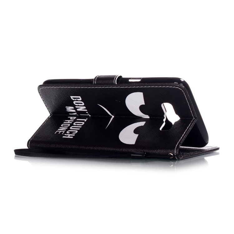 PU Leather Wallet Case for Samsung Galaxy J7 (2016) - Do Not Touch My Phone-4