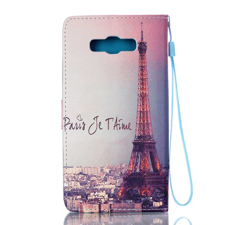 Wallet Stand Leather Flip Case for Samsung Galaxy J7 (2016) - Paris Eiffel Tower-2