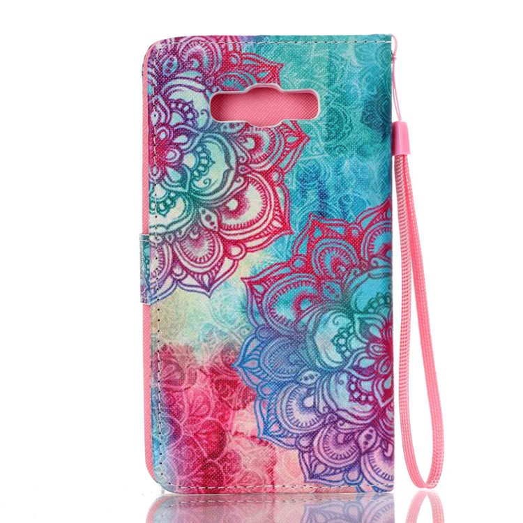 Magnetic Flip Leather Case for Samsung Galaxy J7 (2016) - Henna Flowers-2