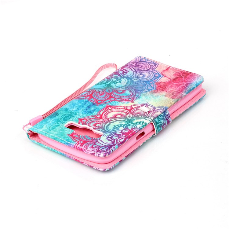 Magnetic Flip Leather Case for Samsung Galaxy J7 (2016) - Henna Flowers-5