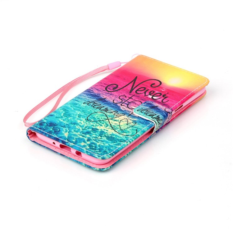 Leather Wallet Card Holder Case for Samsung Galaxy J7 (2016) - Never Stop Dreaming-4