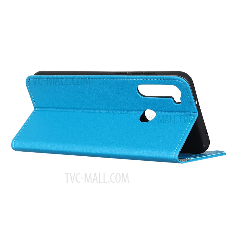 PU Leather Wallet Stand Phone Cover for Samsung Galaxy A21 - Blue-3