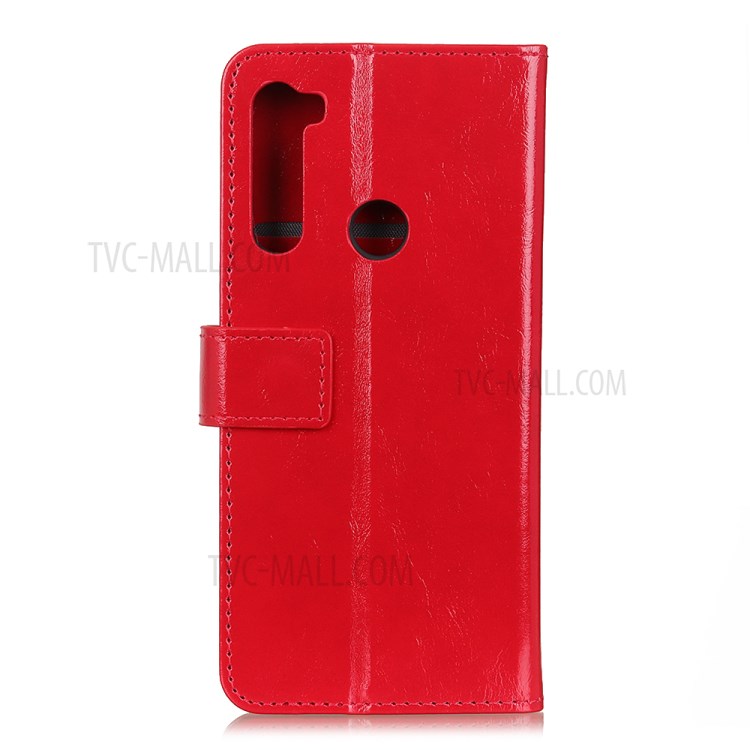 Crazy Horse Texture PU Leather Wallet Stand Phone Shell for Samsung Galaxy A21 - Red-2