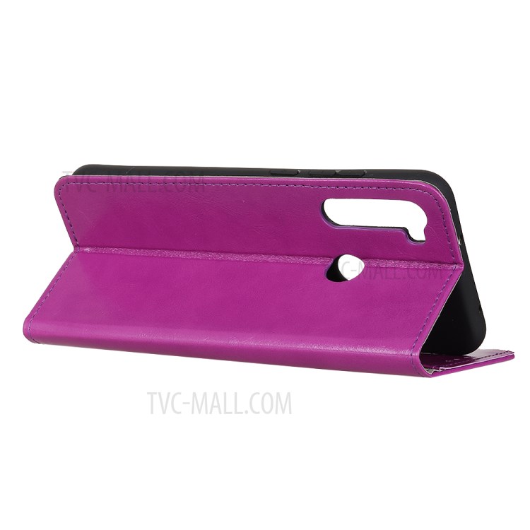 Crazy Horse Texture PU Leather Wallet Stand Phone Shell for Samsung Galaxy A21 - Purple-3