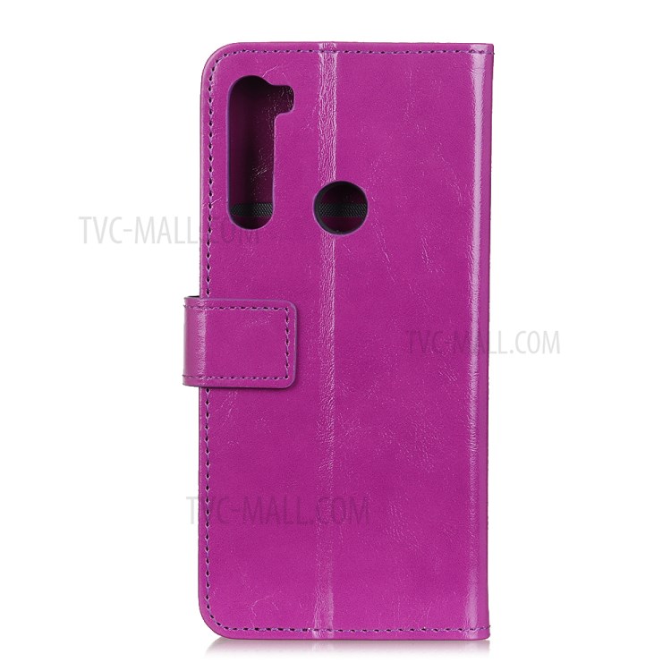 Crazy Horse Texture PU Leather Wallet Stand Phone Shell for Samsung Galaxy A21 - Purple-4
