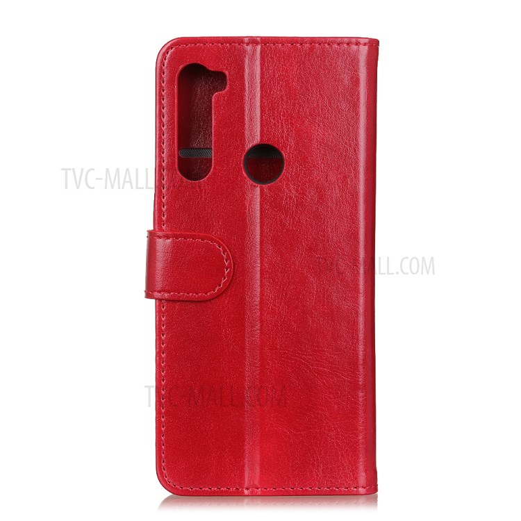 Crazy Horse Texture Wallet Stand Leather Phone Casing for Samsung Galaxy A21 - Red-3