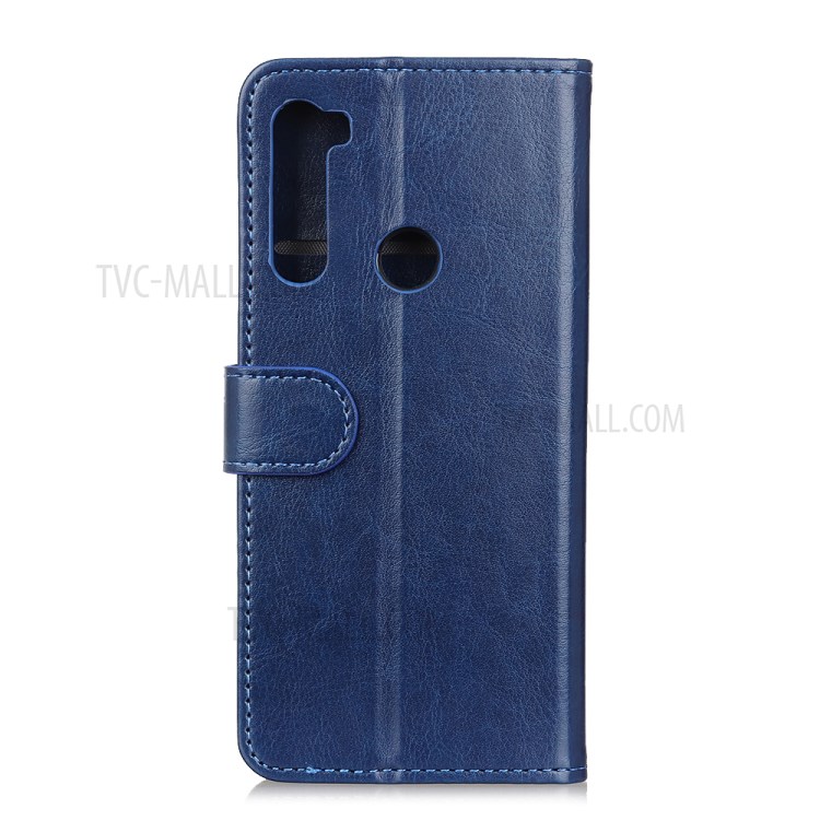 Crazy Horse Texture Wallet Stand Leather Phone Casing for Samsung Galaxy A21 - Dark Blue-3