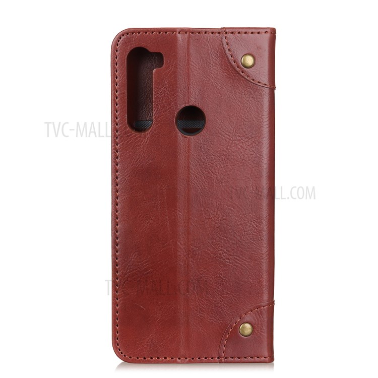 Crazy Horse Auto-absorbed Split Leather Wallet Case for Samsung Galaxy A21 - Brown-3