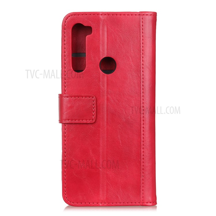 Rivet Decorated PU Leather Wallet Case for Samsung Galaxy A21 - Red-2