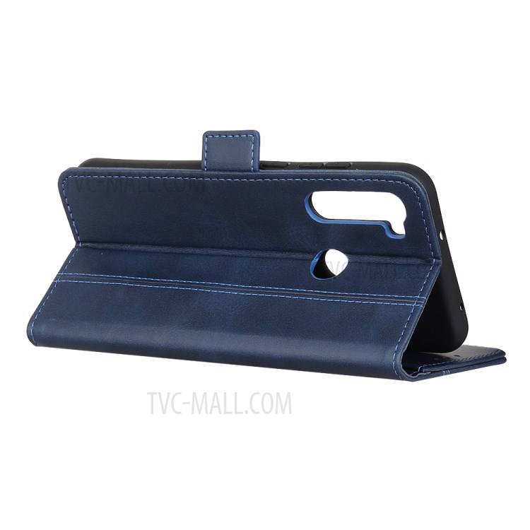 Magnetic Double Clasp Leather Wallet Stand Case for Samsung Galaxy A21 - Blue-2