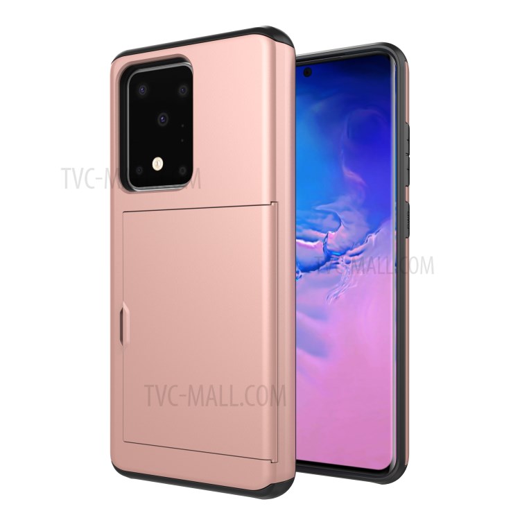 Card Slot PC + TPU Combo Back Shell for Samsung Galaxy S20 Ultra - Rose Gold-3