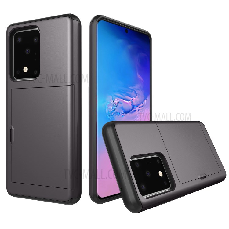 Card Slot PC + TPU Combo Back Shell for Samsung Galaxy S20 Ultra - Grey-1