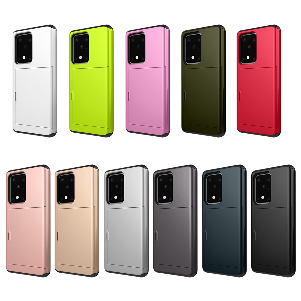 Card Slot PC + TPU Combo Back Shell for Samsung Galaxy S20 Ultra - Black-2