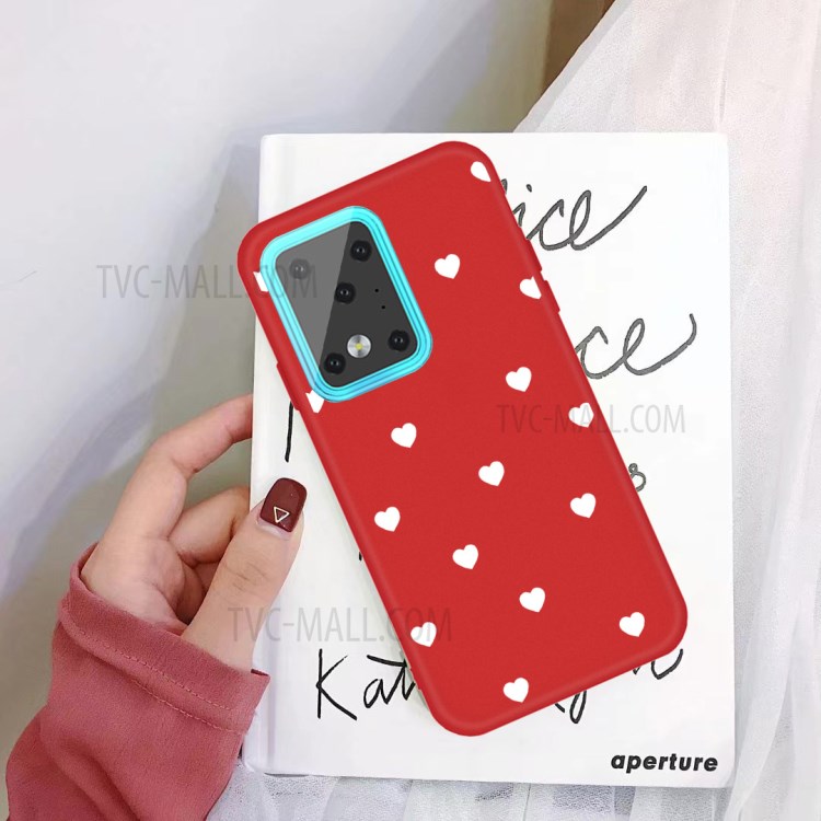 Heart Skin Matte TPU Phone Shell for Samsung Galaxy S20 Ultra - Red-2