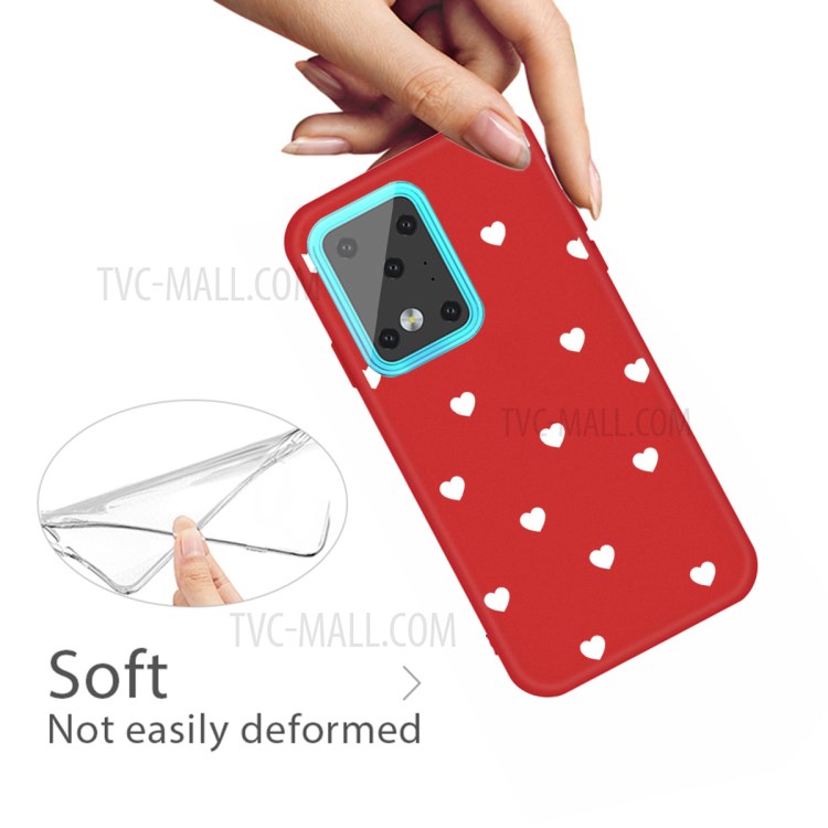 Heart Skin Matte TPU Phone Shell for Samsung Galaxy S20 Ultra - Red-4