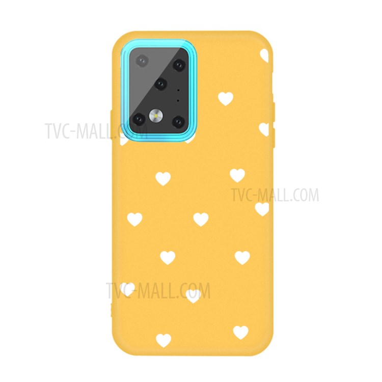 Heart Skin Matte TPU Phone Shell for Samsung Galaxy S20 Ultra - Yellow-1