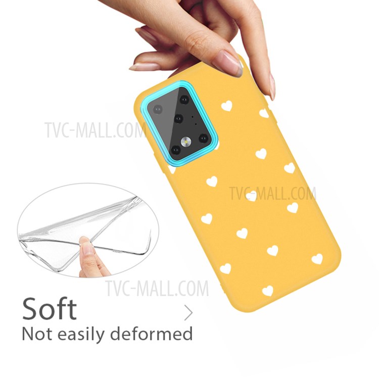 Heart Skin Matte TPU Phone Shell for Samsung Galaxy S20 Ultra - Yellow-4