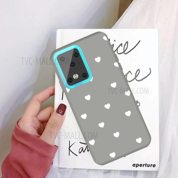 Heart Skin Matte TPU Phone Shell for Samsung Galaxy S20 Ultra - Grey-2