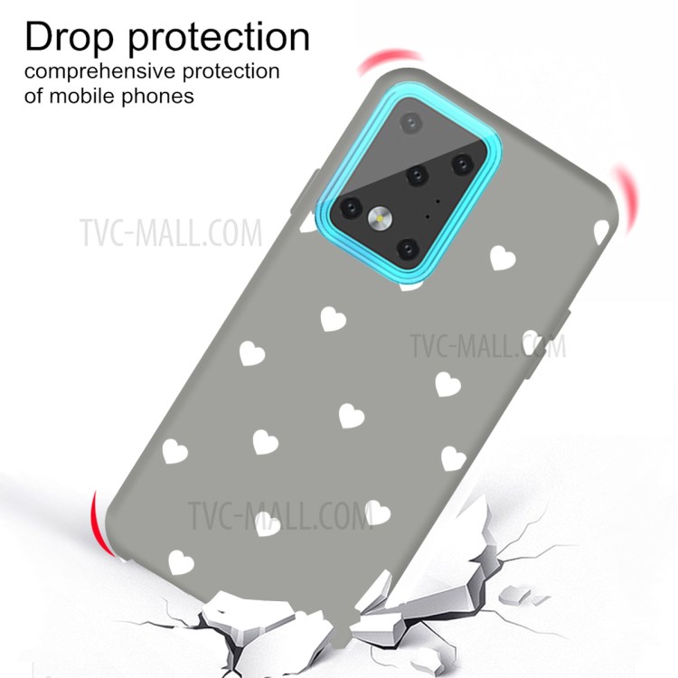 Heart Skin Matte TPU Phone Shell for Samsung Galaxy S20 Ultra - Grey-3