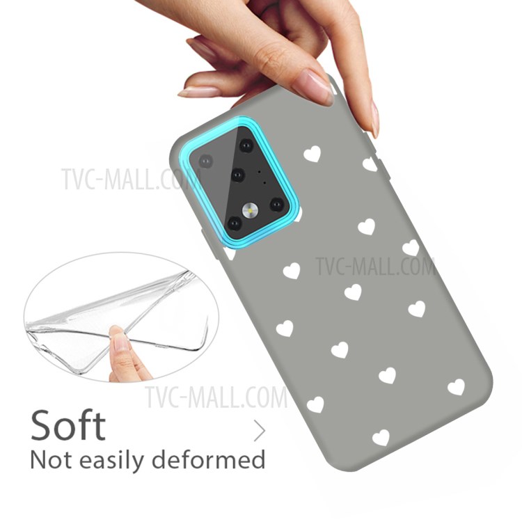 Heart Skin Matte TPU Phone Shell for Samsung Galaxy S20 Ultra - Grey-4