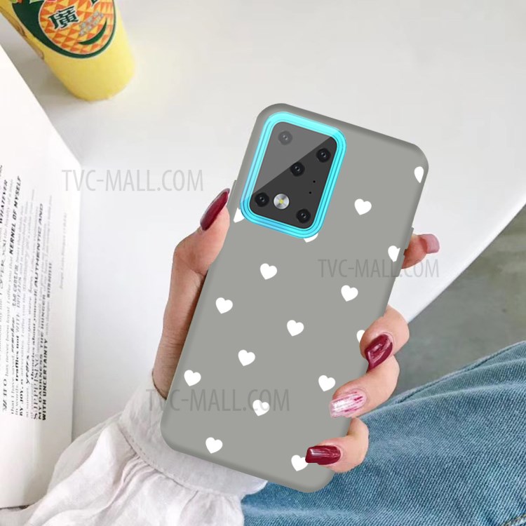 Heart Skin Matte TPU Phone Shell for Samsung Galaxy S20 Ultra - Grey-5