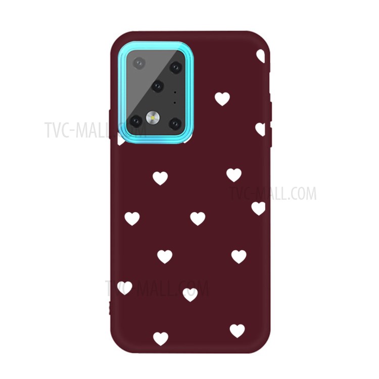 Heart Skin Matte TPU Phone Shell for Samsung Galaxy S20 Ultra - Wine Red-1