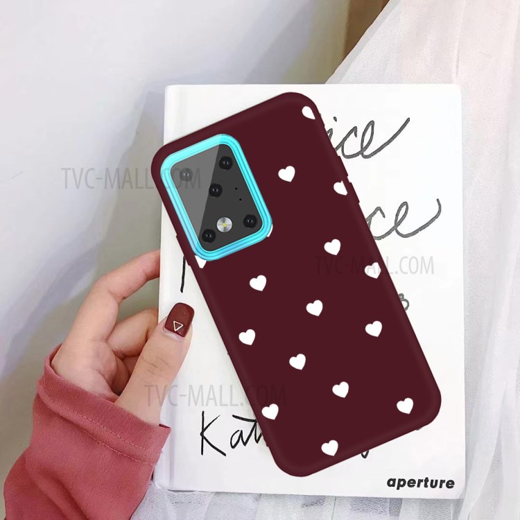 Heart Skin Matte TPU Phone Shell for Samsung Galaxy S20 Ultra - Wine Red-2